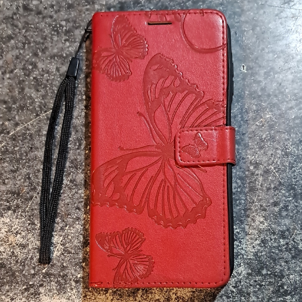 Red Butterfly Embossed Phone Case